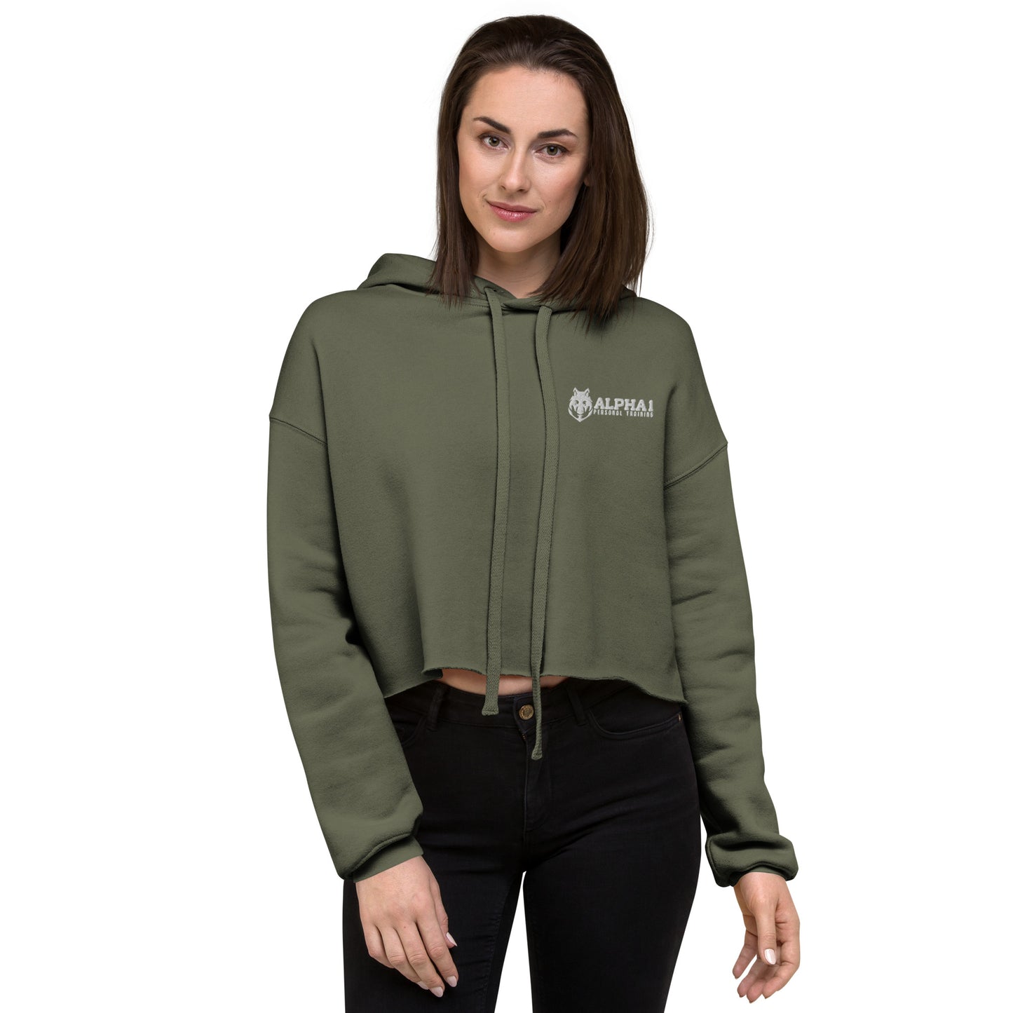 Alpha 1 Left Chest Embroidery - Women's - Crop Hoodie