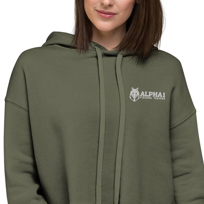 Alpha 1 Left Chest Embroidery - Women's - Crop Hoodie